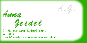 anna geidel business card